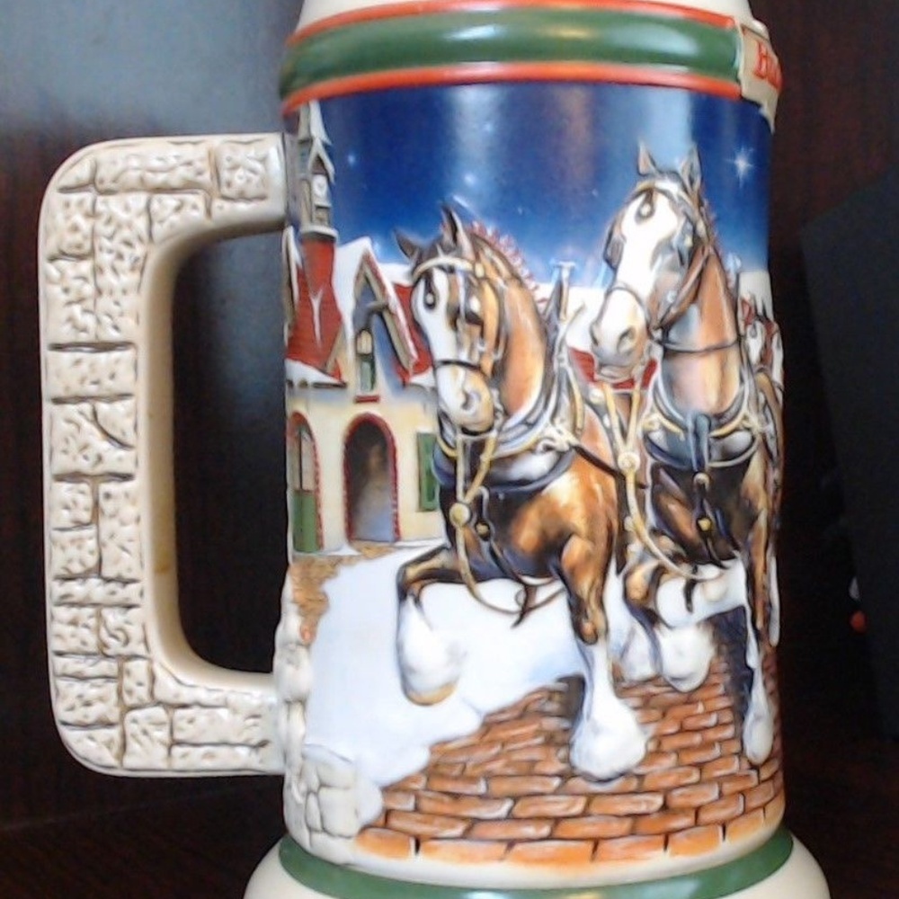 1998 Budweiser Grant's Farm Holiday Beer Stein